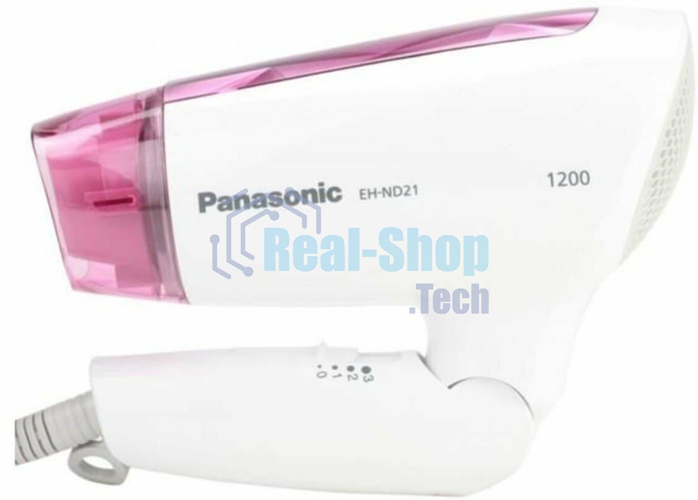 Фен Panasonic EH-ND21-P615 белый/розовый, 1200 Вт, компактный