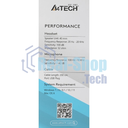 Гарнитура A4Tech Fstyler FH100U белый/черный, проводная