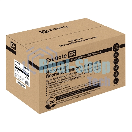 Источник бесперебойного питания ExeGate SpecialPro UNB-1200.LED.AVR.EURO.RJ 1200VA/750W, LED, AVR, 4 евророзетки, RJ45/11, черный