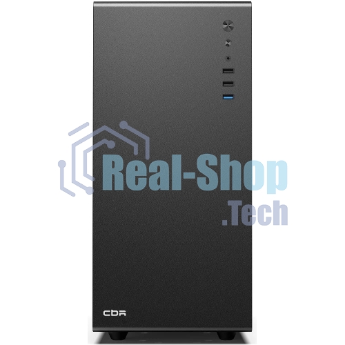 Компьютерный корпус CBR mATX Minitower V500, без БП, 1хUSB 3.0, 2хUSB 2.0, HD Audio+Mic, закаленное стекло, черный [PCC-MATX-V500-WPSU