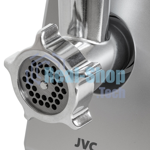 Мясорубка электрическая JVC JK-MG128 черный, 2500 Вт, 2.7 кг/мин, реверс, металлический лоток, насадки - 4