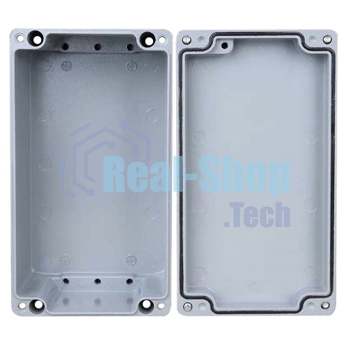 Корпус ACD XG387 Metal case IP65, 200x120x80мм, металлический, 3 отверстия (28 + 28 + 23мм) с резиновыми заглушками, серебристый, совместим с Raspberry Pi 3B, 3B+, 4, Orange Pi