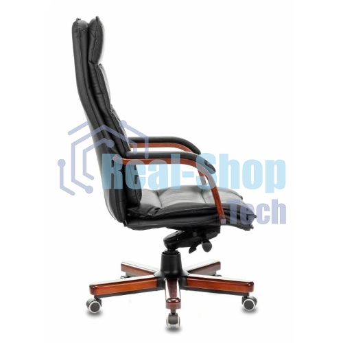 Кресло Бюрократ T-9927WALNUT/BLACK черный, кожа