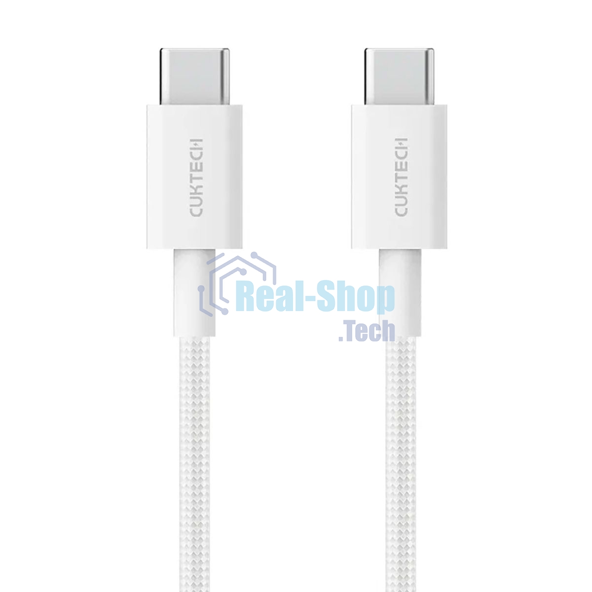 Кабель USB CukTech Type-C to Type-C braided cable 1.5m 3A 60W CTC315P белый