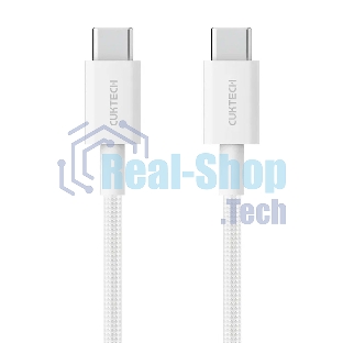 Кабель USB CukTech Type-C to Type-C braided cable 1.5m 3A 60W CTC315P белый