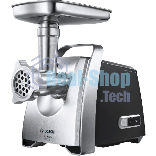 Мясорубка электрическая Bosch MFW68680 черный, 2200 Вт, 4.3 кг/мин, реверс, защита от перегрузки, насадки - 5