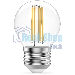 Лампа светодиодная филаментная Gauss Filament 8Вт цок.: E27 шар св. свеч. бел. нейт. (упак.: 10 шт)