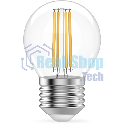 Лампа светодиодная филаментная Gauss Filament 8Вт цок.: E27 шар св. свеч. бел. нейт. (упак.: 10 шт)