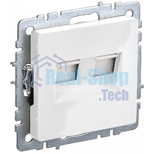 Розетка компьютерная двойная IEK BRITE РК10-2-БрБ RJ45 кат.5E белый