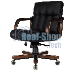 Кресло Бюрократ T-9932W-LOW-Eco черный, экокожа
