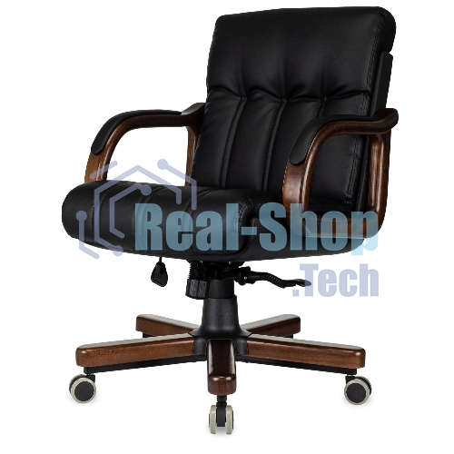 Кресло Бюрократ T-9932W-LOW-Eco черный, экокожа