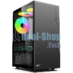 Компьютерный корпус CBR mATX Minitower V500, без БП, 1хUSB 3.0, 2хUSB 2.0, HD Audio+Mic, закаленное стекло, черный [PCC-MATX-V500-WPSU