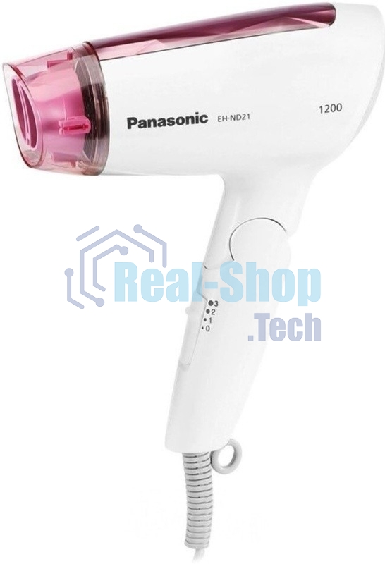 Фен Panasonic EH-ND21-P615 белый/розовый, 1200 Вт, компактный