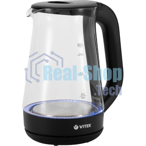 Чайник электрический Vitek VT-8803 1.7 л, 2200 Вт, черный корпус: стекло