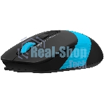 Мышь проводная A4Tech Fstyler FM10S черный/голубой, 1600 dpi, USB, кнопки - 4