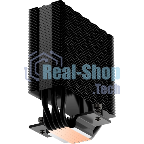 Кулер для процессора PCCooler RT500 BK (240W, 4-pin PWM, LED temp., 152мм, Al/Cu, 5x6мм, 1x120мм, 73.32CFM, 34.9dBA, 2200RPM, S: 1851/1700/1200/115X, AM5/AM4, черный)