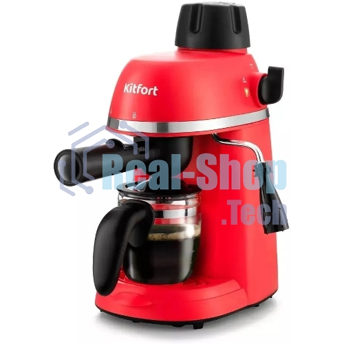 Кофеварка капельная Kitfort КТ-760-1 красный/черный, молотый кофе, 240мл, 800Вт, 3,5 бар