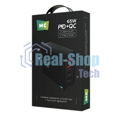 Сетевое зарядное устройство MORE CHOICE NC95 2USB+2Type-C 3.0A PD 65W, черный