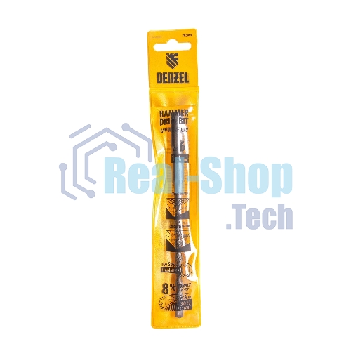 Бур по бетону Denzel двойная спираль, Cobalt W-tip, 6x160 мм, SDS PLUS