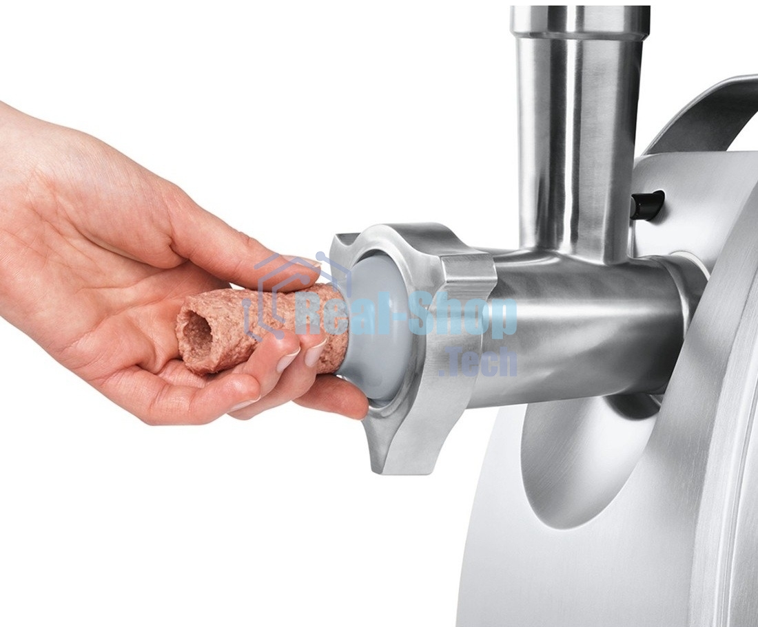 Мясорубка электрическая Bosch MFW68680 черный, 2200 Вт, 4.3 кг/мин, реверс, защита от перегрузки, насадки - 5