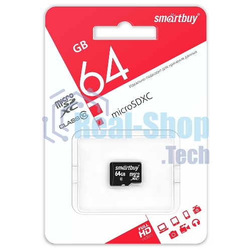 Флеш карта micro SDXC Smartbuy 64Gb Class 10 (без адаптера)
