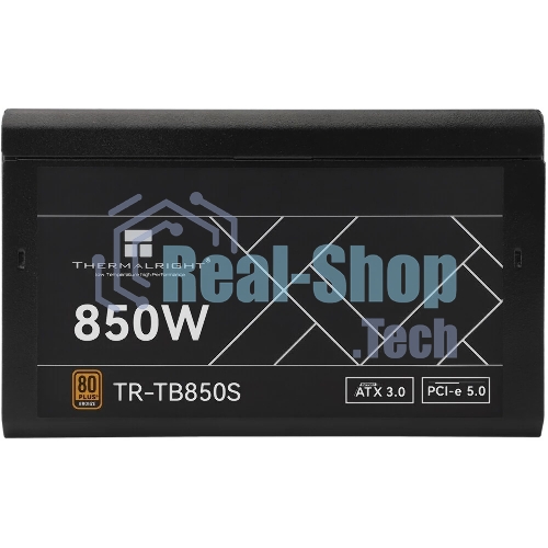 Блок питания Thermalright TR-TB850S 850W 80 PLUS Bronze, (ATX, 3, PCIe 5.0, Non-modular, 1x24(20+4)pin 550мм, 1xCPU*2 8(4+4)pin 600+150мм, 1xPCIe*2 8(6+2)pin 500+150мм, 1x12VHPWR PCIe 5.0 12+4pin 600мм, 1xSATA*3+MOLEX4pin*1 400+150+150+150мм, 1xSATA*2+MOLEX4pin*2 400+150+150+150мм, Active, 120x120мм, 150x140x86mm, APFC,)