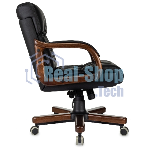 Кресло Бюрократ T-9932W-LOW-Eco черный, экокожа