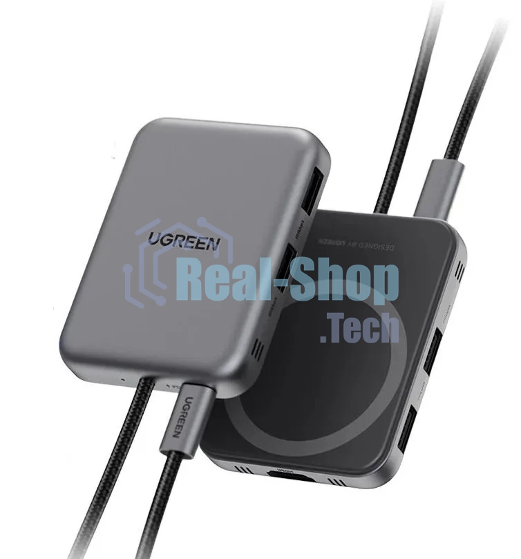Док-станция UGREEN CM896 65759_ 7-в-1 7-in-1 4K/60Hz 1*HDMI&1*USB-C&2*USB-A&1*SD Card Slot&1*TF Card Slot USB-C Hub. Цвет: серый космос