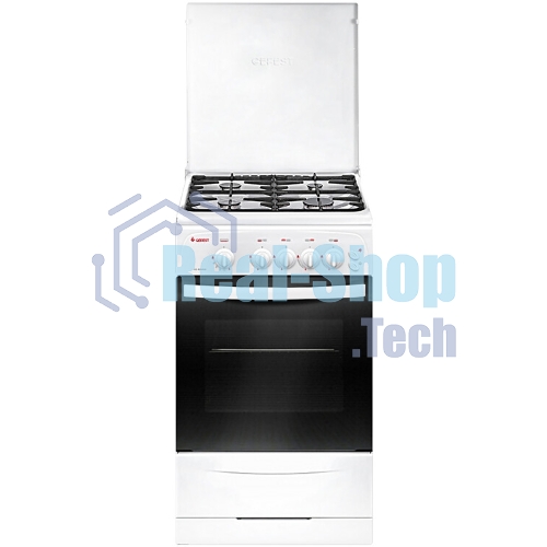 Плита газовая Gefest CG 50M04 K73 белый, конфорок 4 шт, духовка 42 л, 50 см x 85 см x 57 см