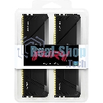 Оперативная память Kingston Fury Beast, DDR4, 64Gb (2x32Gb), 3600MHz, CL18, DIMM, с радиаторами, RGB, черный