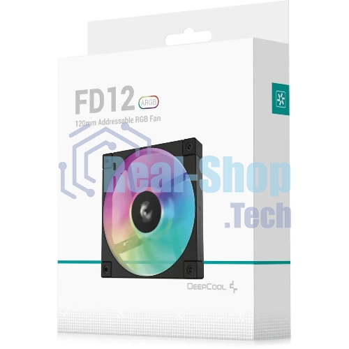 Вентилятор для корпуса DEEPCOOL FD12 черный, 120 мм, 2050 об/мин, 26.9 дБ, 4 pin