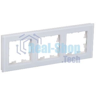 Рамка 3-местная IEK BRITE РУ-3-2-БрБ стекло белый