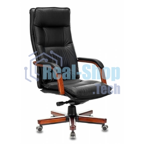 Кресло Бюрократ T-9927WALNUT/BLACK черный, кожа