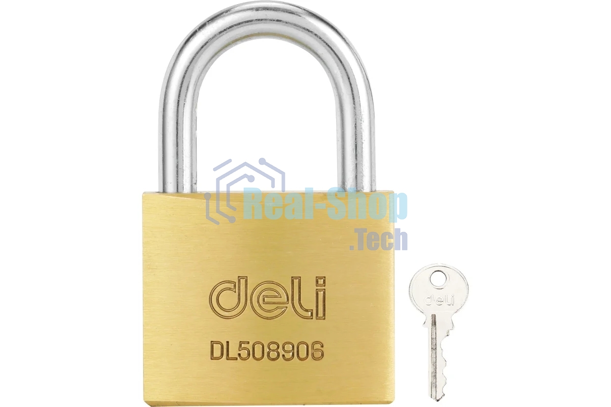 Замок навесной Deli DL508906 латунный, 50мм