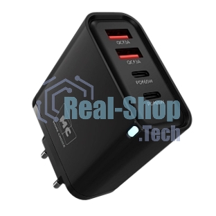 Сетевое зарядное устройство MORE CHOICE NC95 2USB+2Type-C 3.0A PD 65W, черный