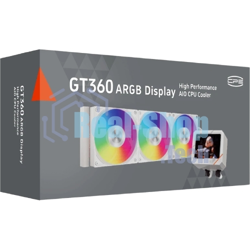 Система охлаждения PCCooler GT360 ARGb Display WH (310W, 360мм, LED temp., белый, ARGb/Fans: 3x120мм, 99CFM, 41.5dBA, 3000RPM/Pump 15dBA, 2600RPM, Rad thickness 27мм/S: 1851, 1700, 1200, 115X, AM5, AM4)