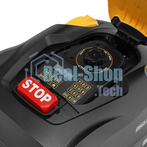 Робот-газонокосилка Denzel Grass Master 1000, ультразвуковой датчик, 3 Ач, LCD дисплей, Wi-Fi