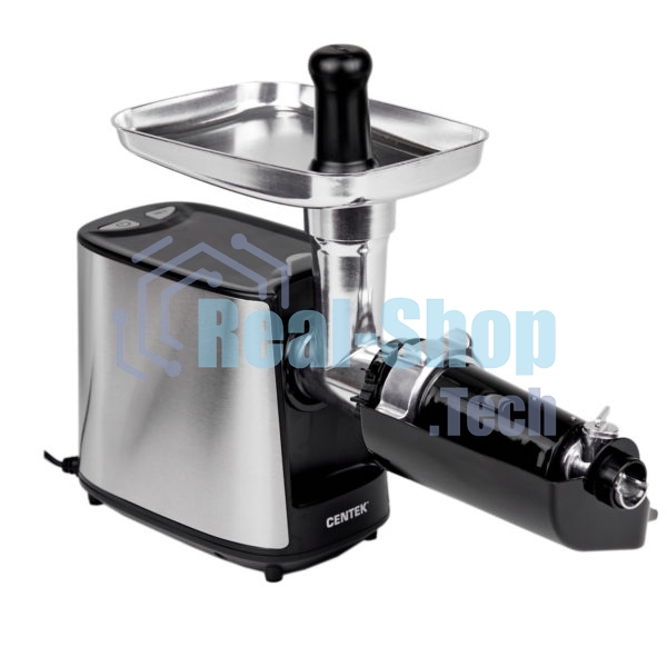 Мясорубка электрическая Centek CT-1617 Juice серебристый, 2000 Вт, 2.0 кг/мин, реверс, защита от перегрузки, насадки - 5