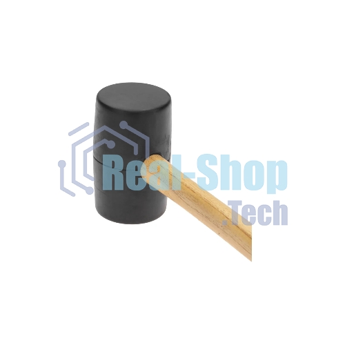 Киянка резиновая Kranz KR-12-8144 680 г, черная резина, деревянная рукоятка