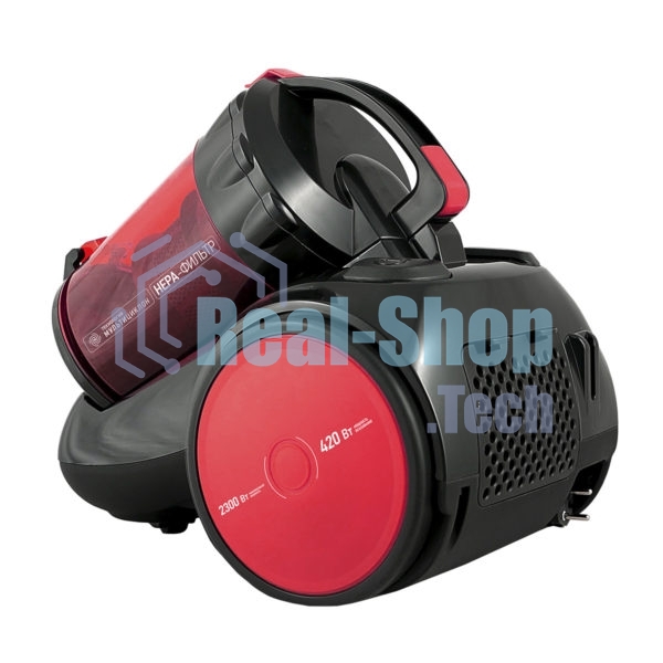 Пылесос Centek CT-2524 черный/красный, 420/2300 Вт, уборка сухая, пылесборник контейнер 2 л
