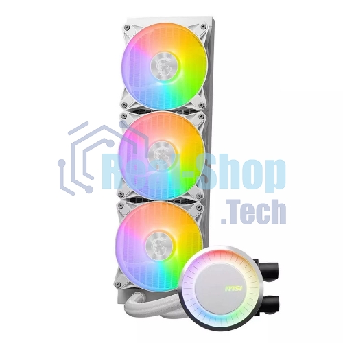 Жидкостная система охлаждения MSI MAG CORELIQUID E360 белый 3x ARGb Fan, ARGb Block, Color Box, Pallet packing