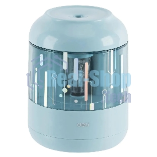 Точилка для карандашей электрическая Deli EH508-BL, 1 отверстие, пластик, синий (батарея)