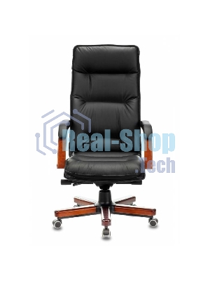 Кресло Бюрократ T-9927WALNUT/BLACK черный, кожа