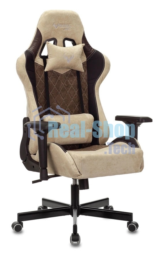 Кресло игровое Бюрократ VIKING 7 KNIGHT BR FABRIC коричневый текстиль/эко.кожа крестовина металл/пластик