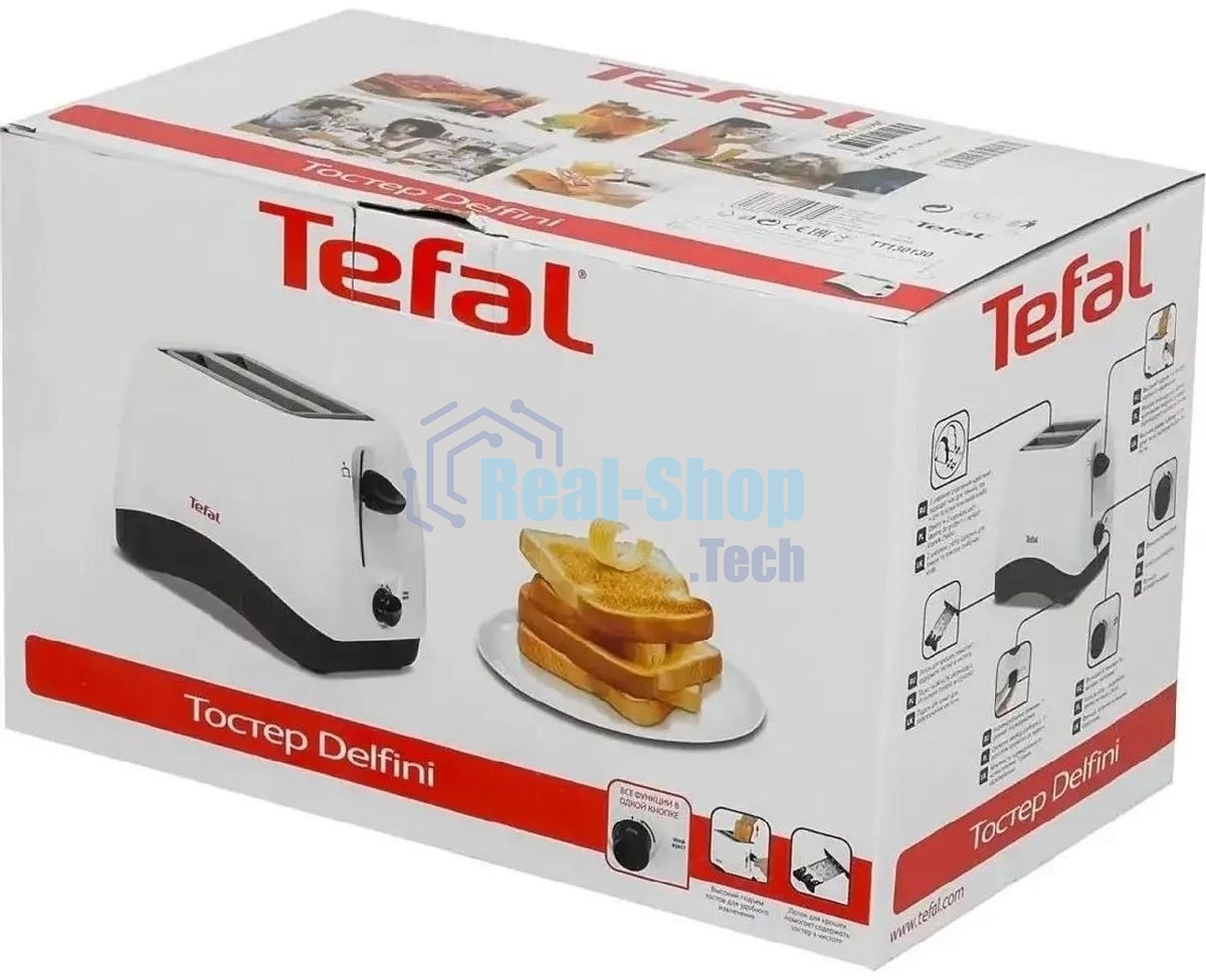 Тостер Tefal TT130130 белый, 850 Вт, 2 слота