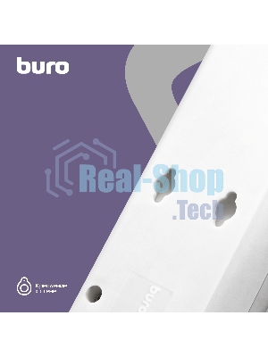 Сетевой фильтр Buro 600SH-16-3-W 3 м, 6 розеток, белый, коробка