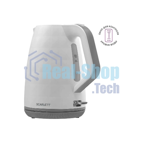 Чайник электрический Scarlett SC-EK18P49 1.7 л, 2200 Вт, белый/серый (корпус: пластик)