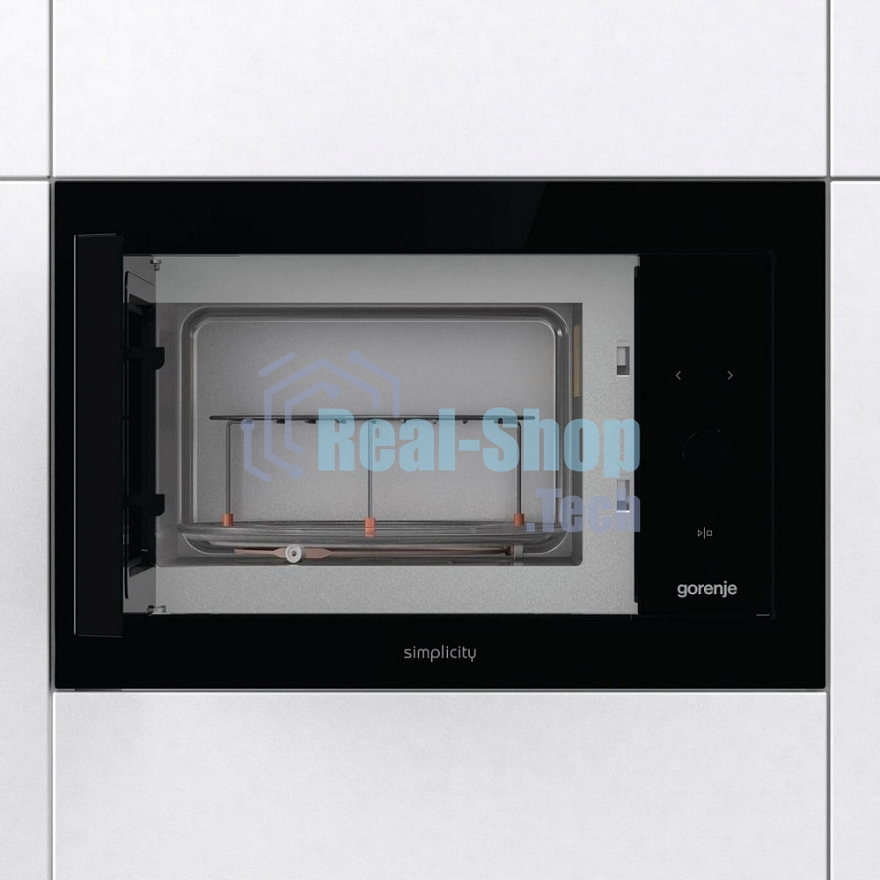 Встраиваемая микроволновая печь GORENJE BM235G1SYB черный, 23 л, 900 Вт, переключатели - сенсор, поворотный механизм