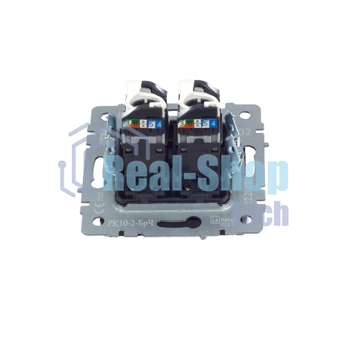 Розетка компьютерная двойная IEK BRITE РК10-2-БрЧ RJ45 кат.5E черный