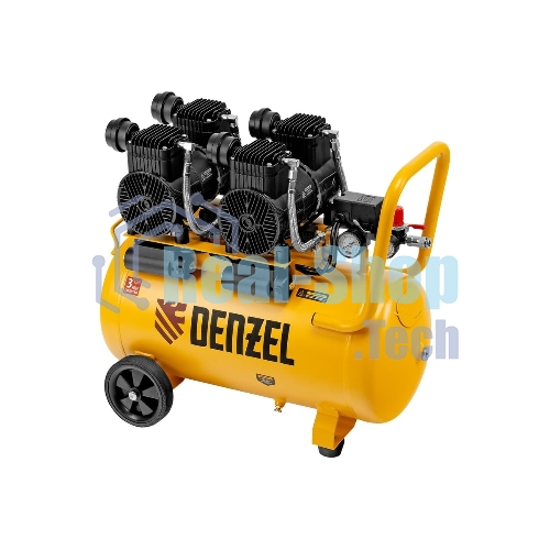 Компрессор безмасл. малошумный Denzel DLP -3000/50, 3 кВт, 2х1,5 кВт,50 л, 2850 об/мин,500 л/мин